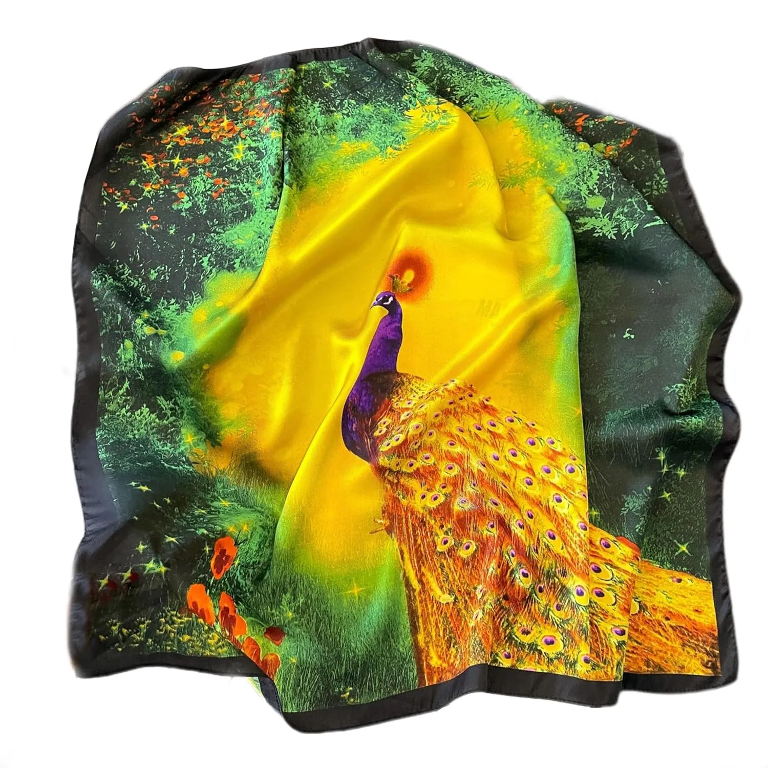 3Pcs Satin Silk Feeling 27.5”Large Square Scarf Hair Wrap for Sleeping Head Night Wrapping Neck Scarves Silk Accessories Breathable Digital Printed Totem Floral with Gift Packed