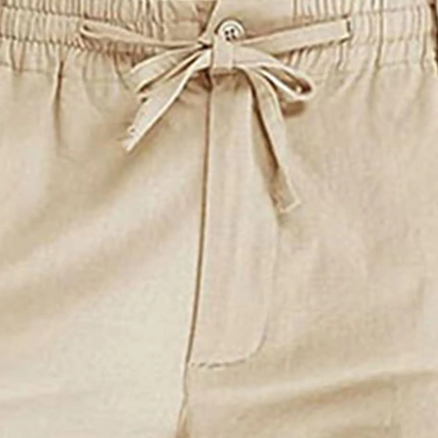 Akklian Cotton Linen Pants 2024 Mens Elastic Waist Drawstring Casual Trouser Lightweight Straight-Legs Loose Beach Yoga Pants