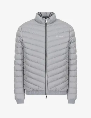 A｜X ARMANI EXCHANGE Men's Quilted Down Milano/New York Logo Zip-up Jacket