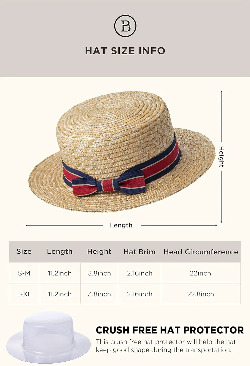 BABYOND Mens Brim Boater Hat Gatsby Straw Panama Hat Fedora Summer Beach Sun Hat 20s Costume Accessories