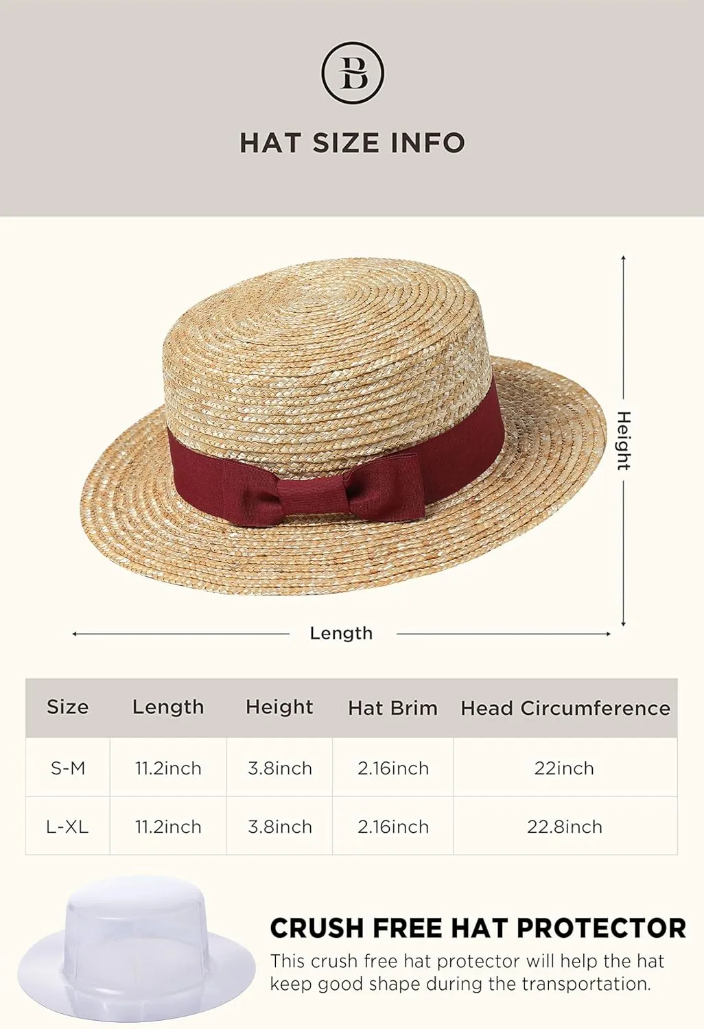 BABYOND Mens Brim Boater Hat Gatsby Straw Panama Hat Fedora Summer Beach Sun Hat 20s Costume Accessories