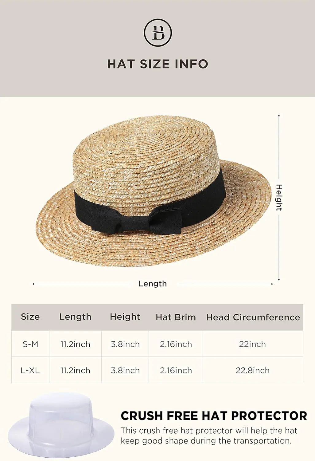 BABYOND Mens Brim Boater Hat Gatsby Straw Panama Hat Fedora Summer Beach Sun Hat 20s Costume Accessories