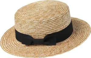 BABYOND Mens Brim Boater Hat Gatsby Straw Panama Hat Fedora Summer Beach Sun Hat 20s Costume Accessories