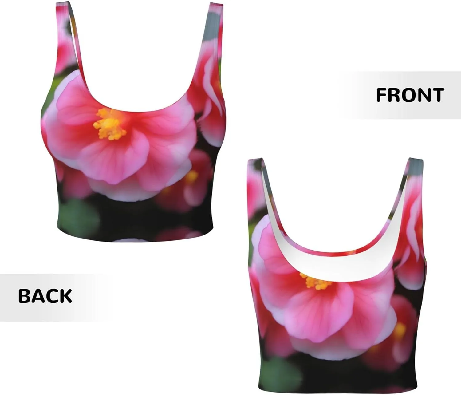 Begonia in Bloom Women's Sexy Sports Vest Sleeveless Athletic Gym T-Shirts Vest U-Shaped Back Quick Dry Top