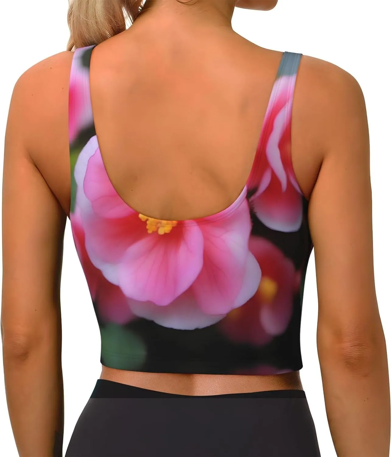 Begonia in Bloom Women's Sexy Sports Vest Sleeveless Athletic Gym T-Shirts Vest U-Shaped Back Quick Dry Top