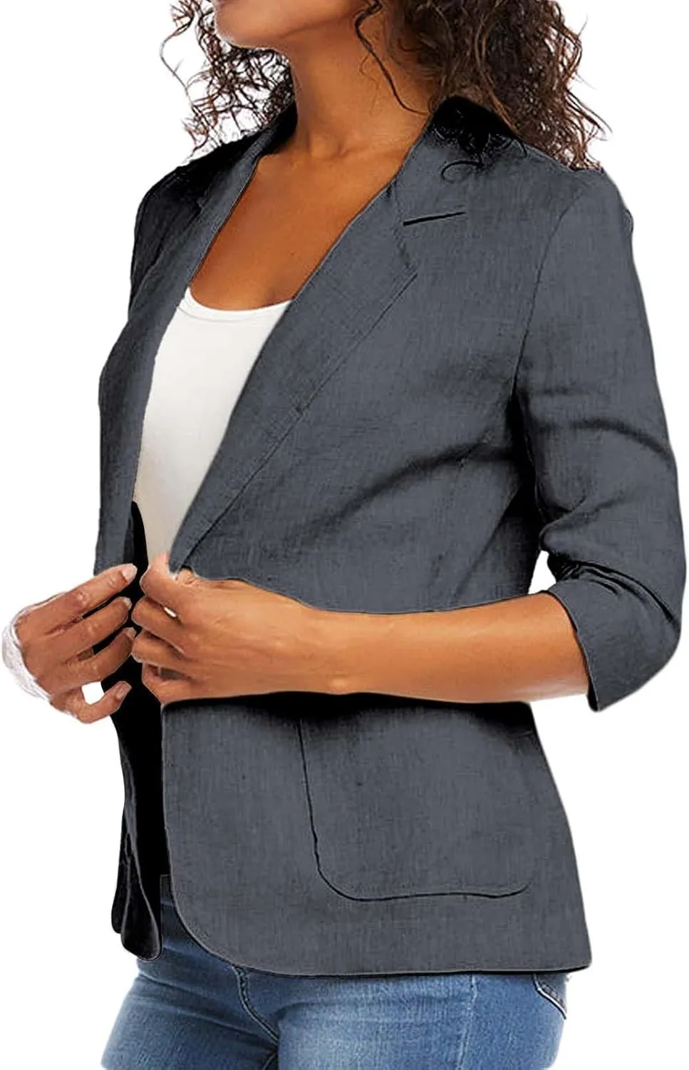 Blazers for Women Business Casual,Women'S Open Front Blazer Jacket 3/4 Sleeve Lightweight Work Office Jacket Coats