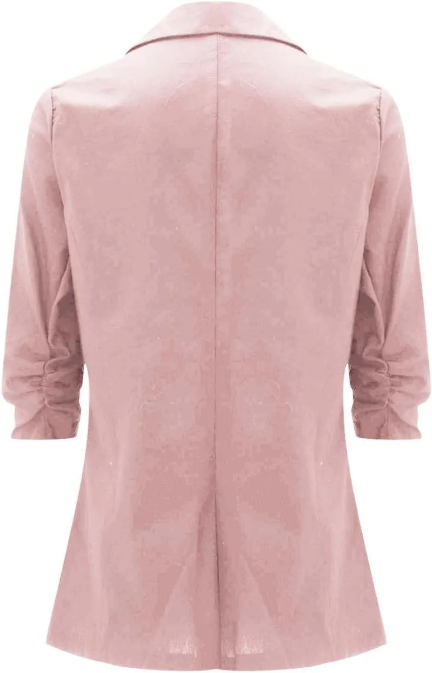 Blazers for Women Business Casual,Women'S Open Front Blazer Jacket 3/4 Sleeve Lightweight Work Office Jacket Coats