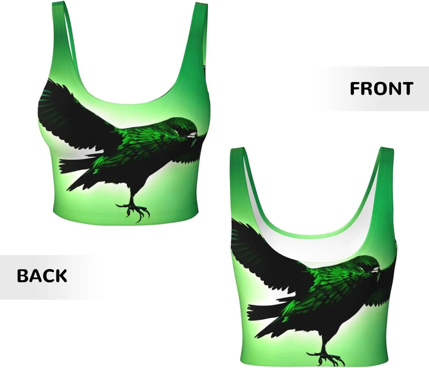 Bluebird Spreading Wings Women's Sexy Sports Vest Sleeveless Athletic Gym T-Shirts Vest U-Shaped Back Quick Dry Top