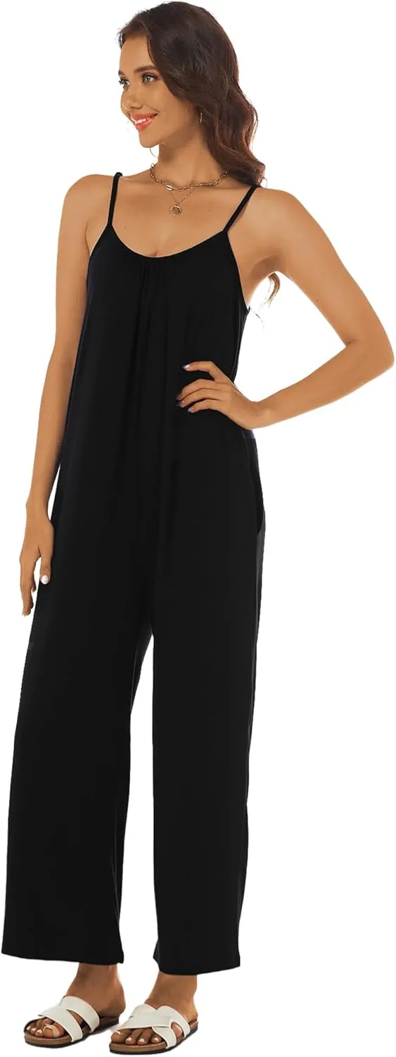 Buauty Womens Summer Jumpsuits Casual Sleeveless Jumpers Loose Rompers Adjustable Strap Boho Jumpsuit Dressy 2025 Clothes