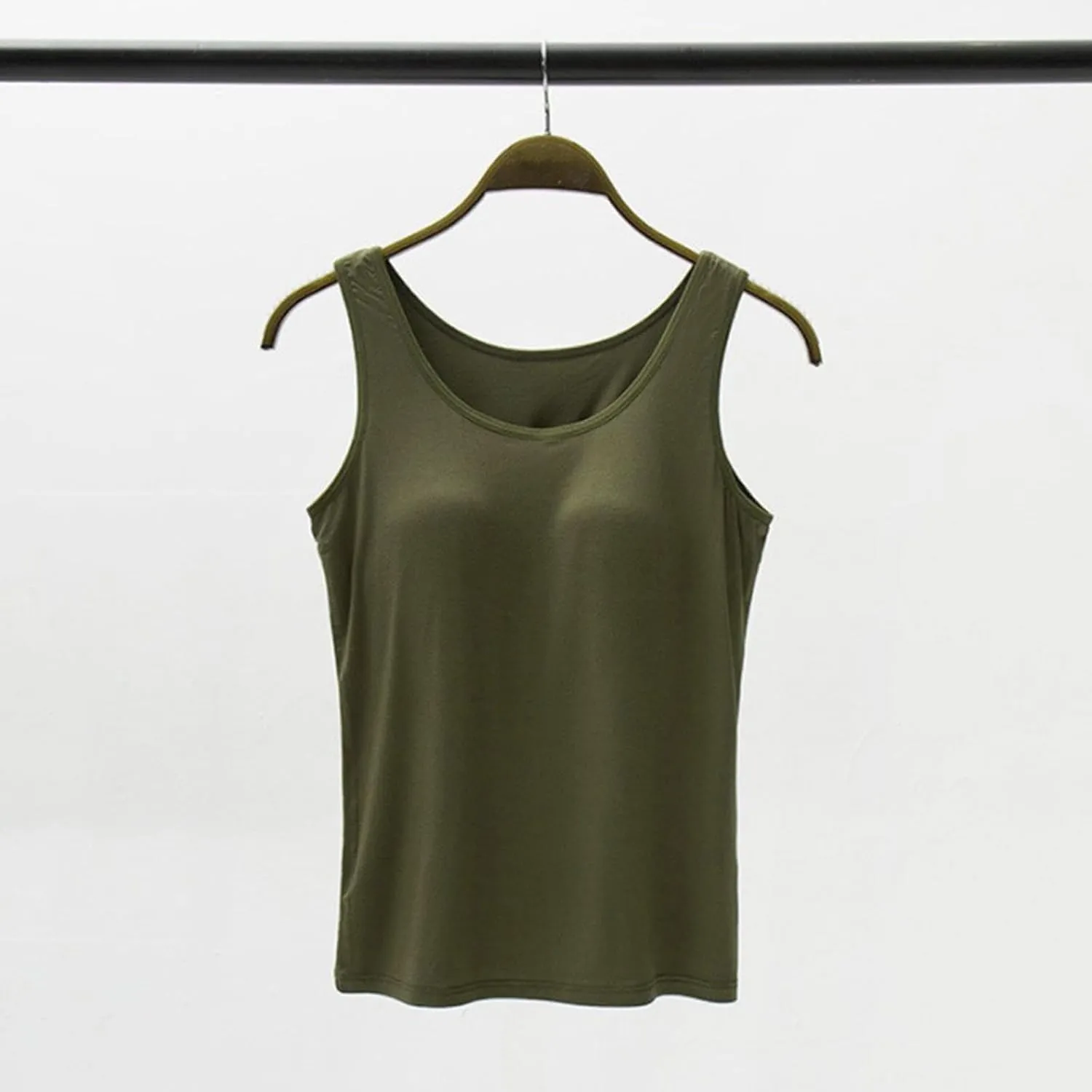 Camisole Tops for Women Built in Bra Adjustable Spaghetti Strap Workout Yoga Shirts Basic Layer Padded Bra Tank Tops