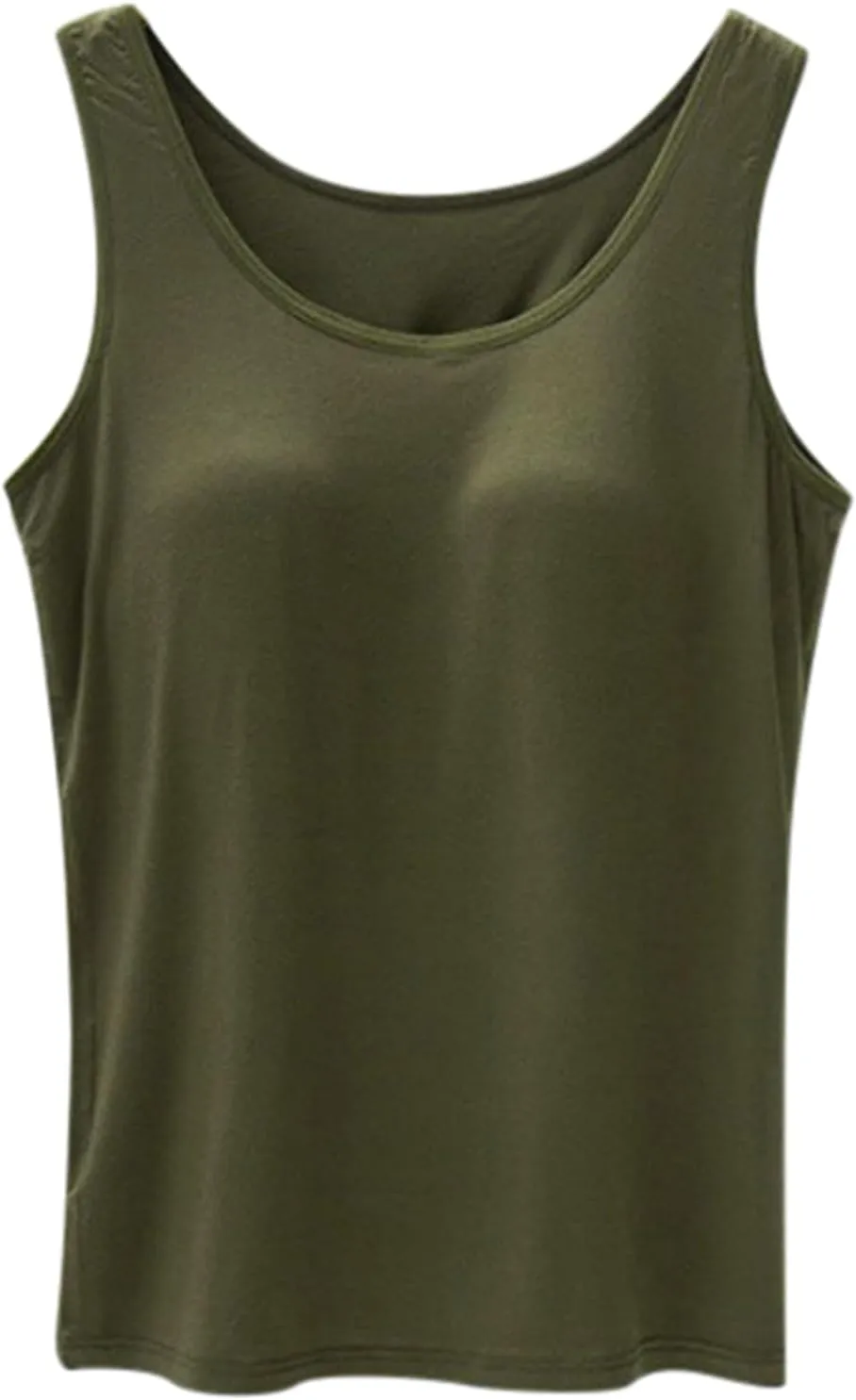 Camisole Tops for Women Built in Bra Adjustable Spaghetti Strap Workout Yoga Shirts Basic Layer Padded Bra Tank Tops