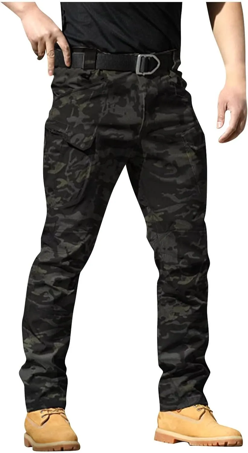 Cargo Pants for Men Baggy Ripstop Pants Multi Pockets Outdoor Work Hiking Pants Match Mens Wild Cargo Pants