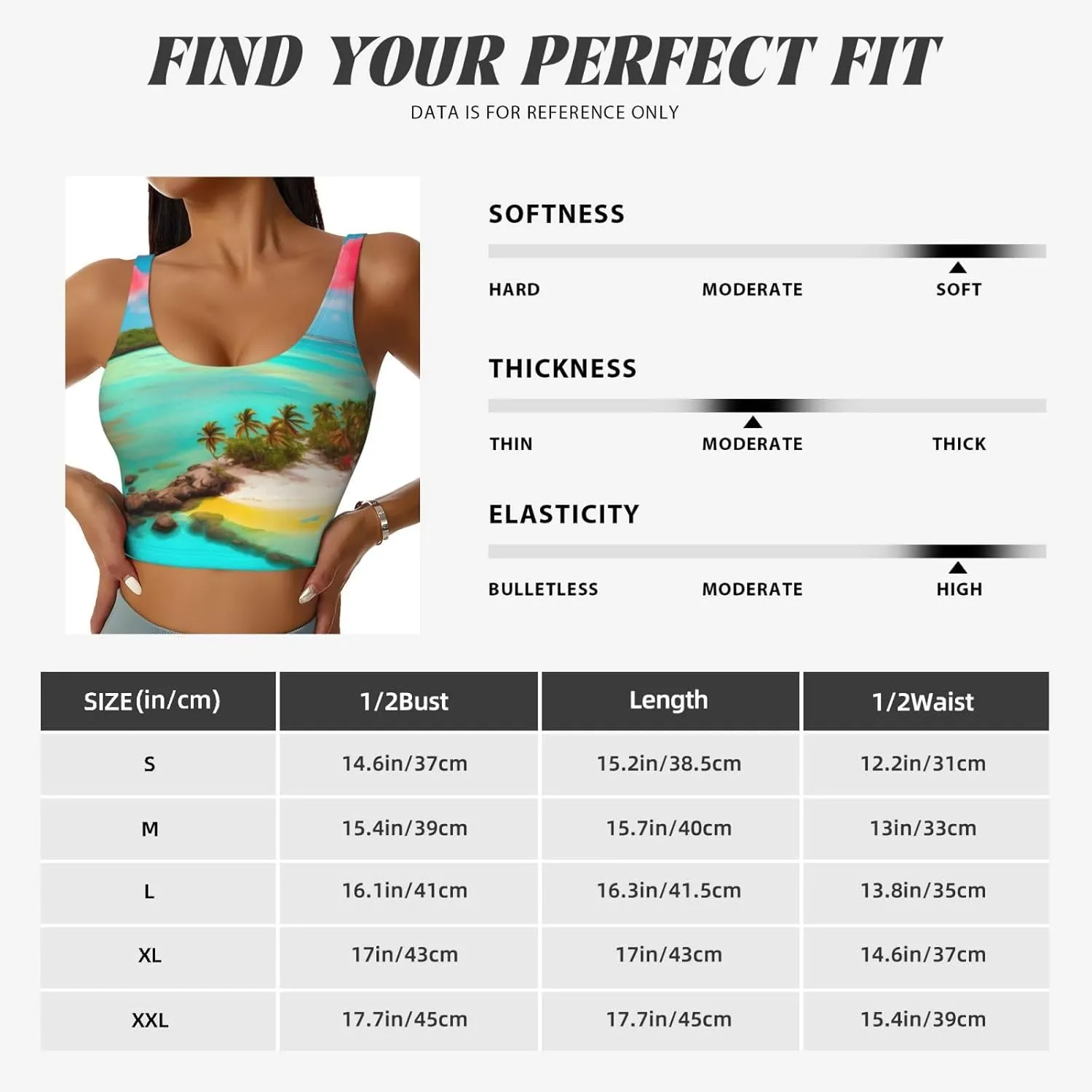 Caribbean Scenery Women's Sexy Sports Vest Sleeveless Athletic Gym T-Shirts Vest U-Shaped Back Quick Dry Top