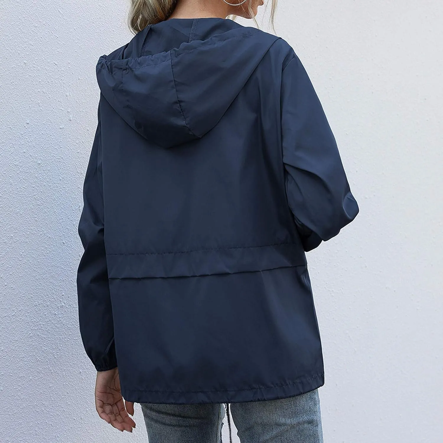 Cdiecer Women Rain Jackets Waterproof Windproof Jacket Lightweight Hooded Windbreaker Outdoor Casual Raincoat