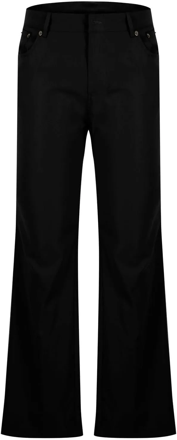 Chinos Pants Men Lightweight Soft Y2K Pants Baggy Solid Flare Pants Elastic Waist Casual Work Pants with Pockets