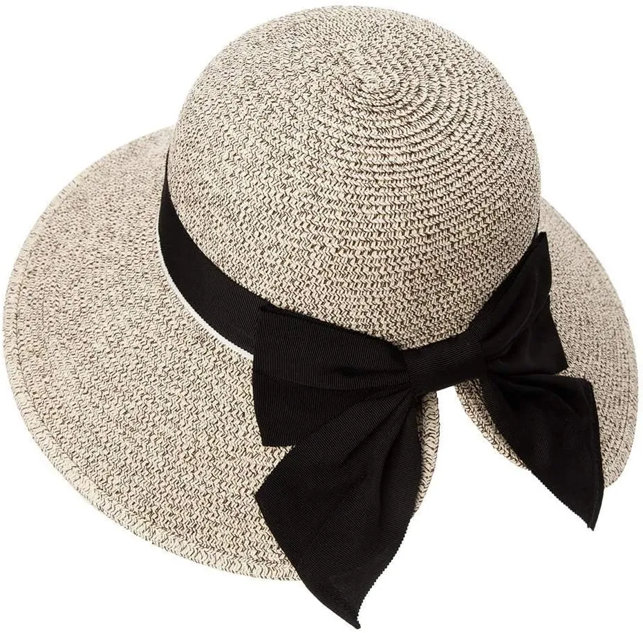 Comhats Sun Hat for Womens Floppy Summer Beach Straw Hats Accessories Wide Brim SPF 50 55-64CM
