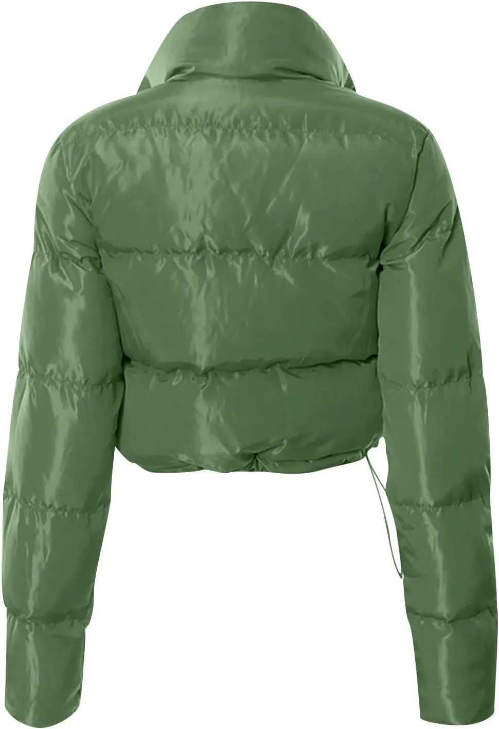 DASAYO Womens Zipper Short Puffer Jacket Bubble Puffy Quilted Down Coat Softest Winter Coat Fashion Water Repellent