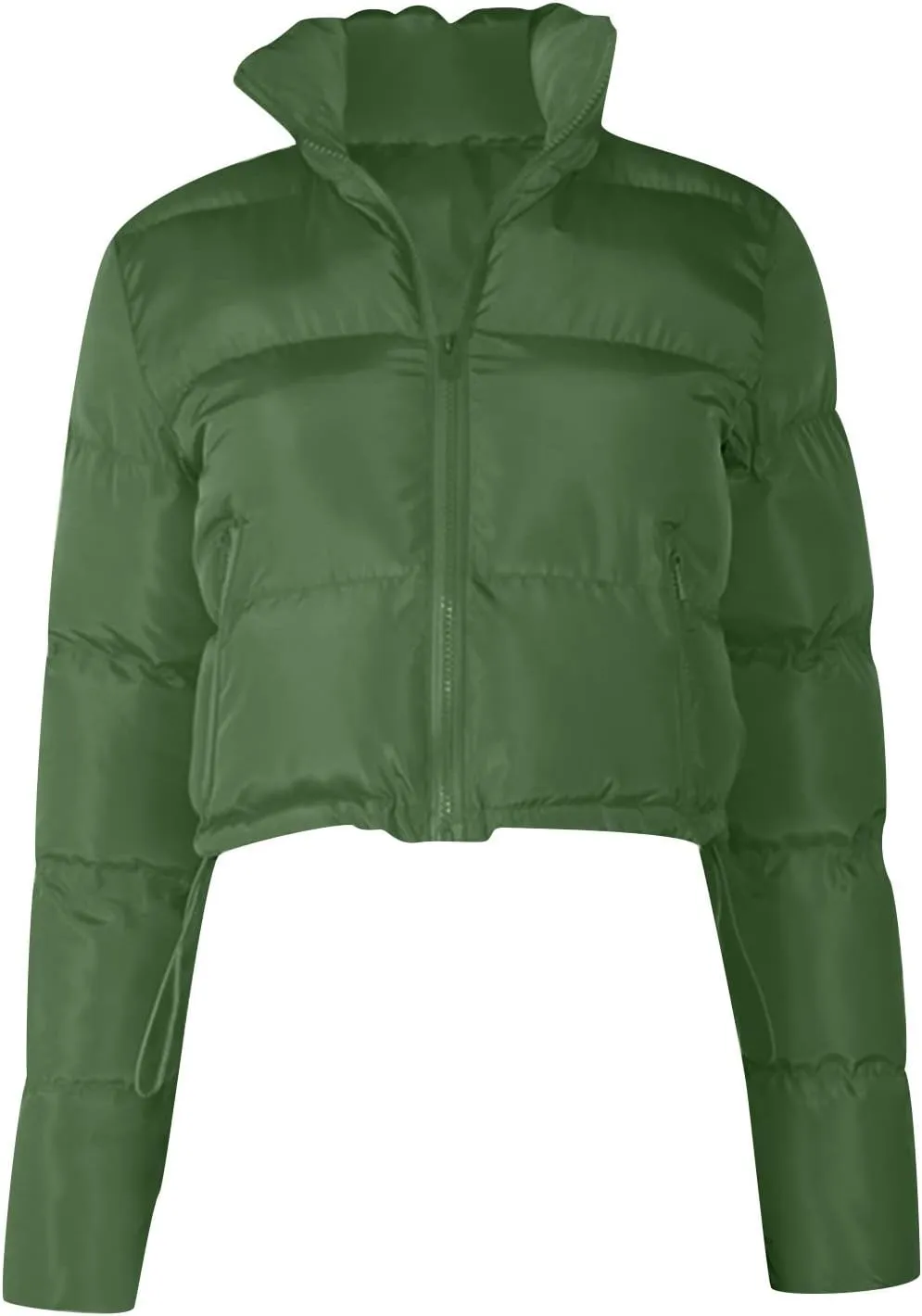 DASAYO Womens Zipper Short Puffer Jacket Bubble Puffy Quilted Down Coat Softest Winter Coat Fashion Water Repellent