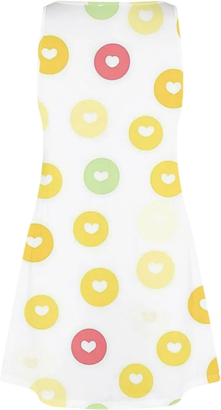 Dresses for Women 2025 V Neck Sleeveless Mini Dresses Floral Print Tank Dresses Loose Sundresses Beach Cover Ups