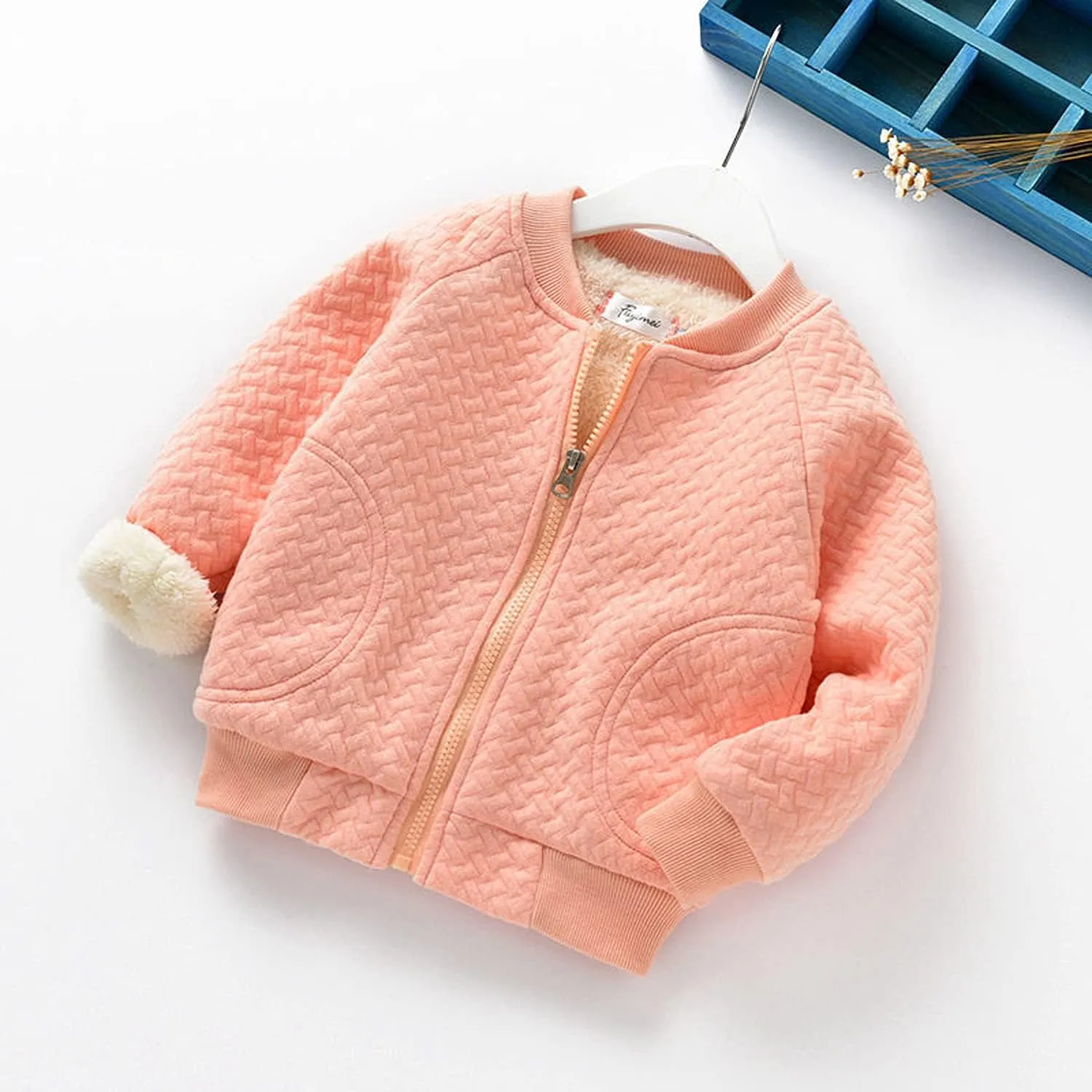 EISHOW Baby Girls Boys Winter Fleece Coat Little Kids Fuzzy Faux Shearling Zipper Jacket Warm Hooded Outwear Winter Outfits