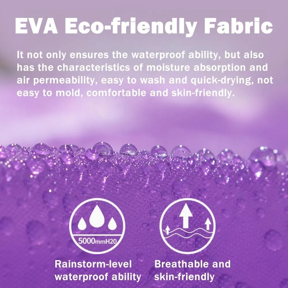 Eva Rain Ponchos for Adults, 2 Pack Reusable Raincoat for Women and Men, Lightweight Rainwear Rain Jackets with Hood