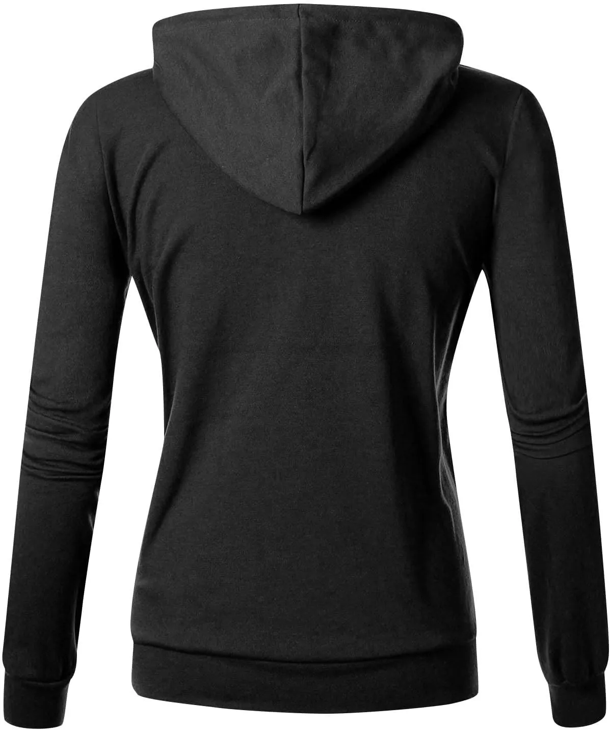 Fall Winter Hooded Jacket for Women Casual Long Sleeve Drawstring Coats with Pocket Trendy Zipper Thumb Hole Jacket