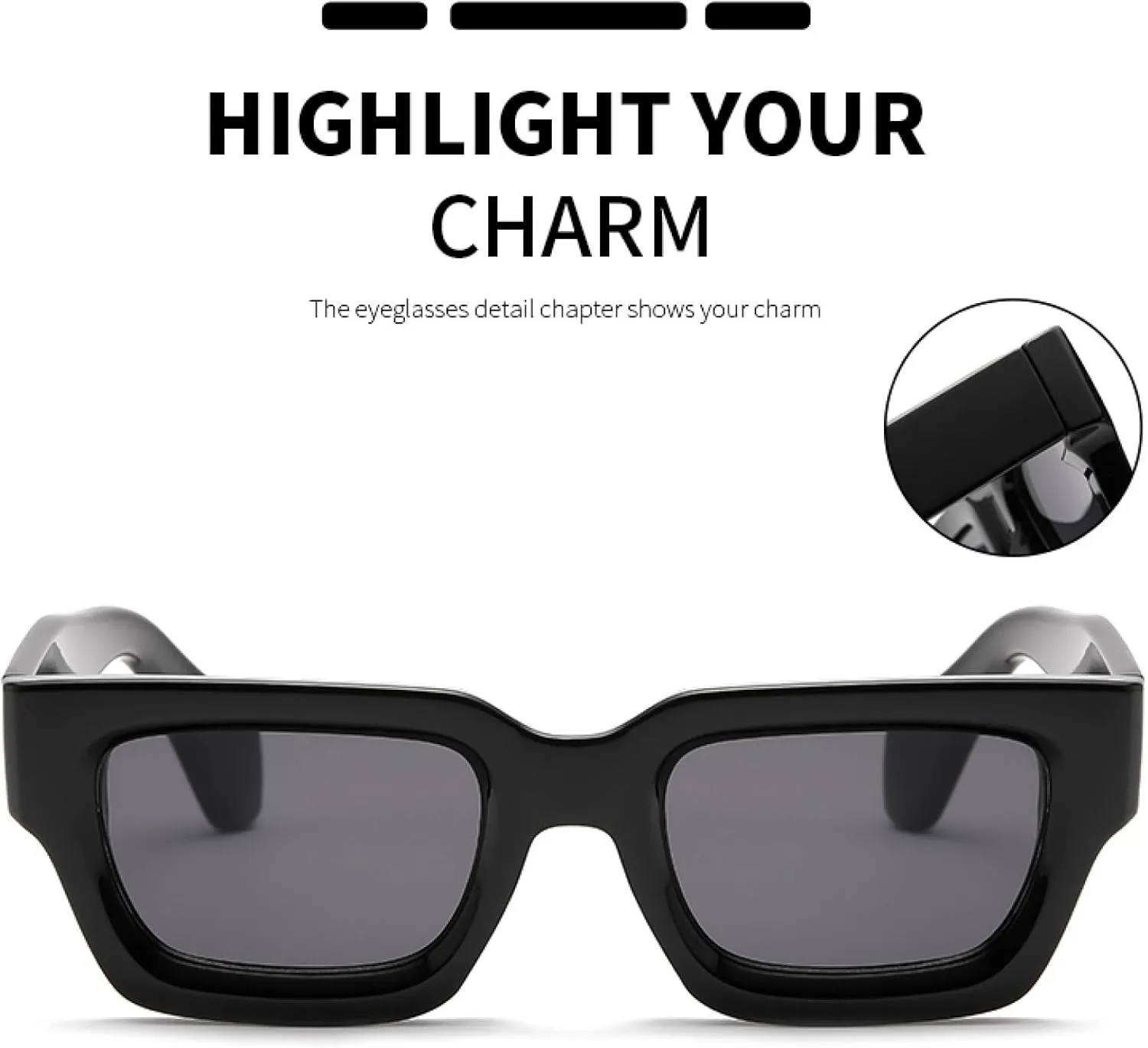 Fashion Small Frame Retro Sunglasses for Female Personality Thick Frame Fashion Accessories