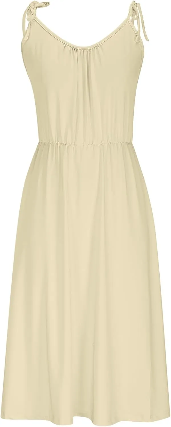 Fashion Summer Dresses for Women Sexy Spaghetti Strap Low Collar Side Slit Beach Vacation Dress Trendy Sundress