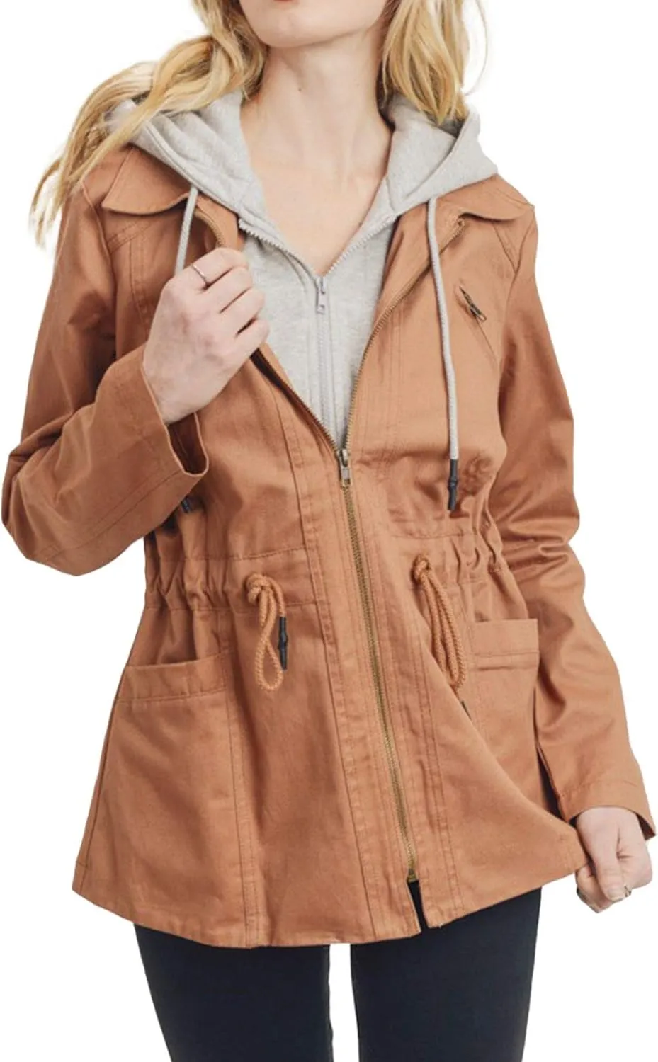 FashionMille Junior's Military Anorak Utility Hoodie Jacket