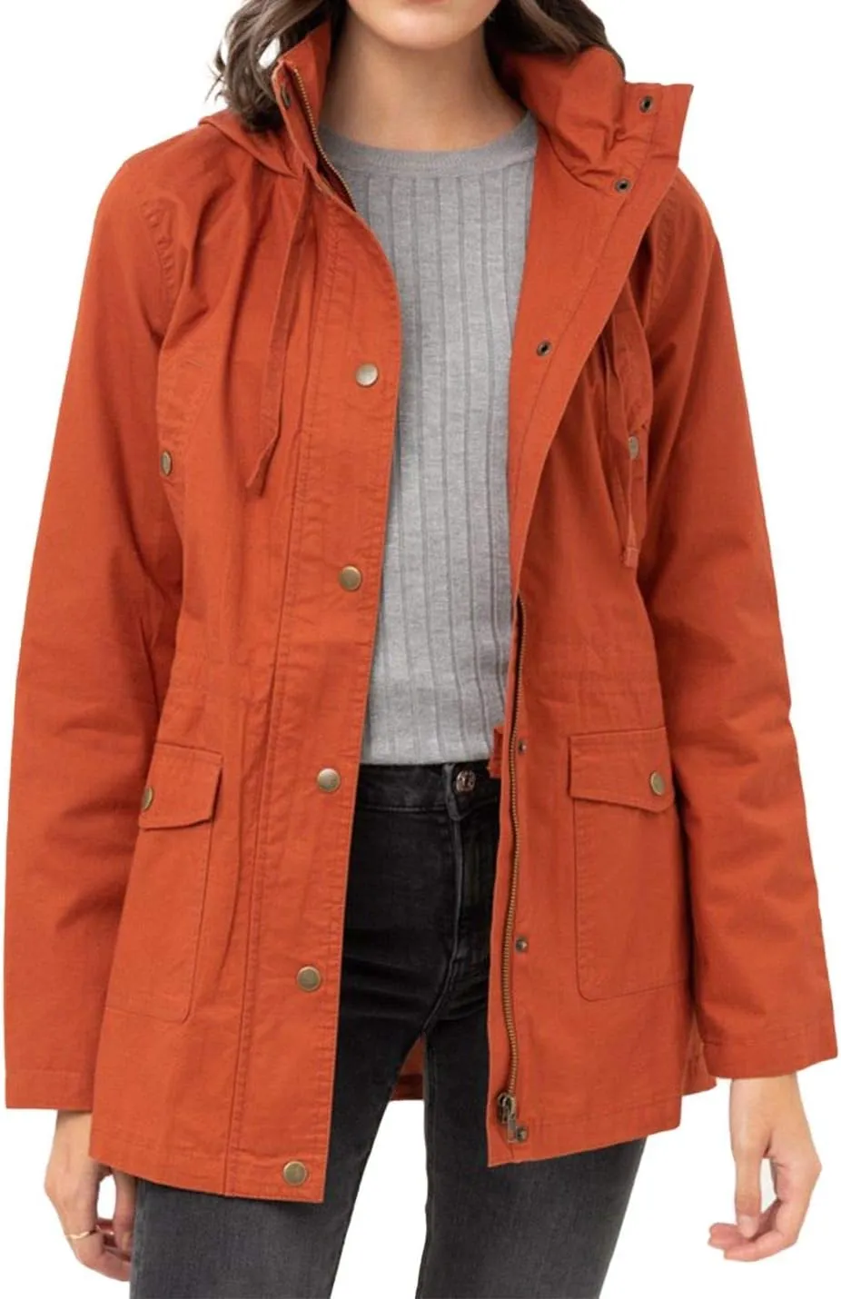 FashionMille Junior's Military Anorak Utility Hoodie Jacket