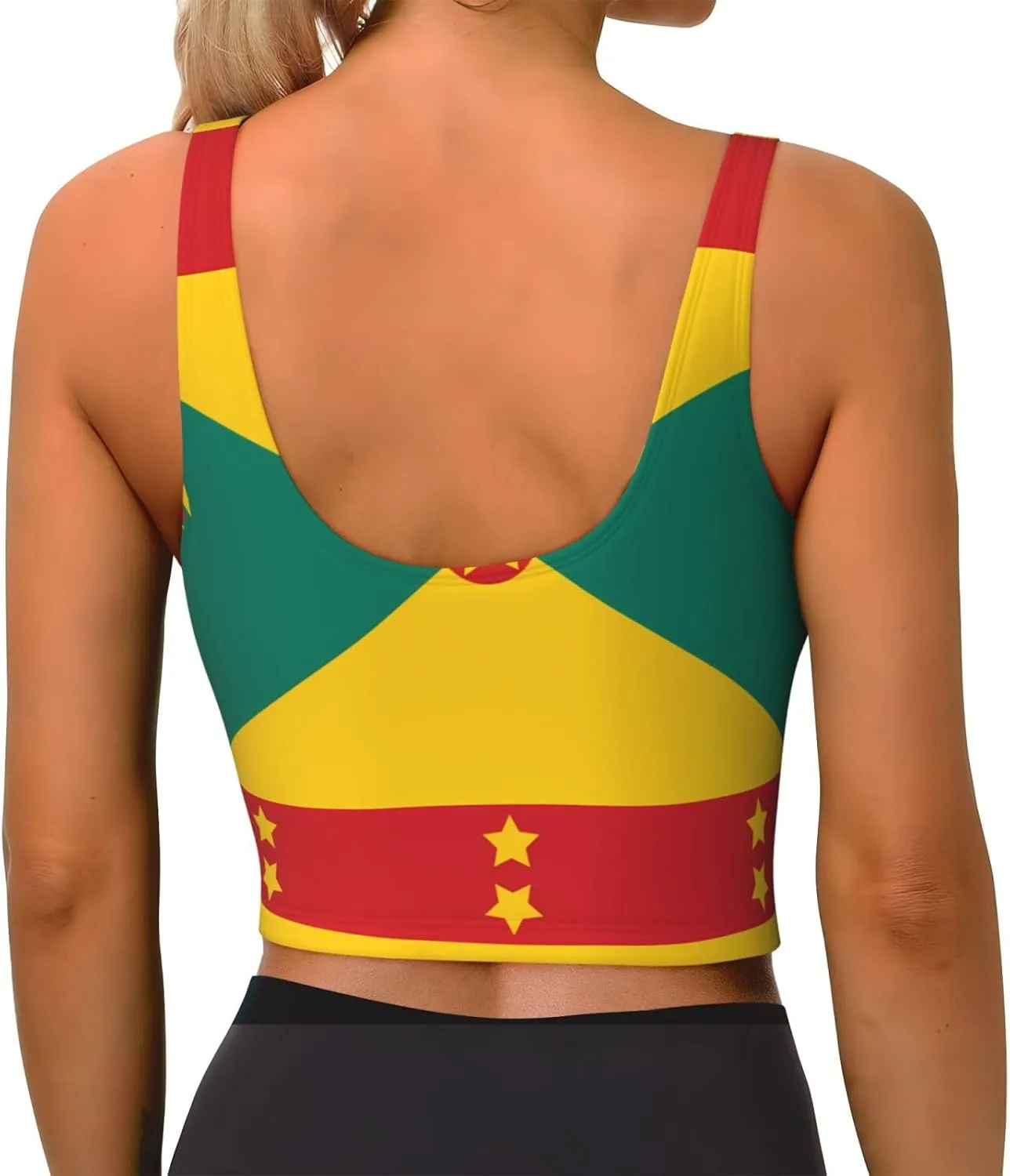 Flag of Grenada Women's Sexy Sports Vest Sleeveless Athletic Gym T-Shirts Vest U-Shaped Back Quick Dry Top