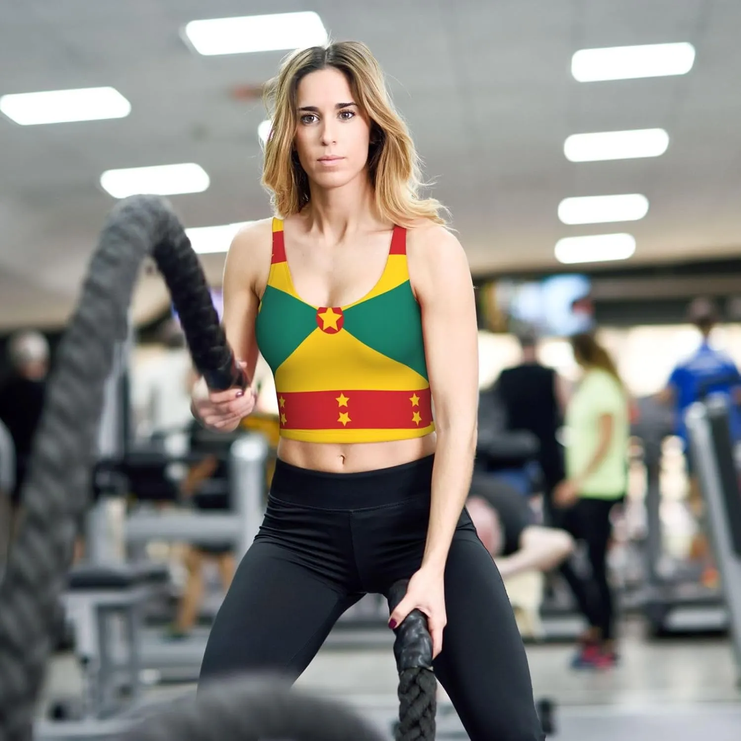 Flag of Grenada Women's Sexy Sports Vest Sleeveless Athletic Gym T-Shirts Vest U-Shaped Back Quick Dry Top