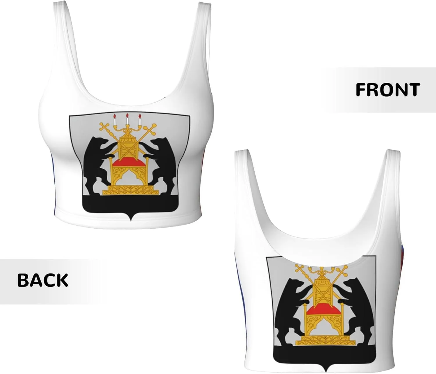 Flag of Veliky Novgorod Women's Sexy Sports Vest Sleeveless Athletic Gym T-Shirts Vest U-Shaped Back Quick Dry Top