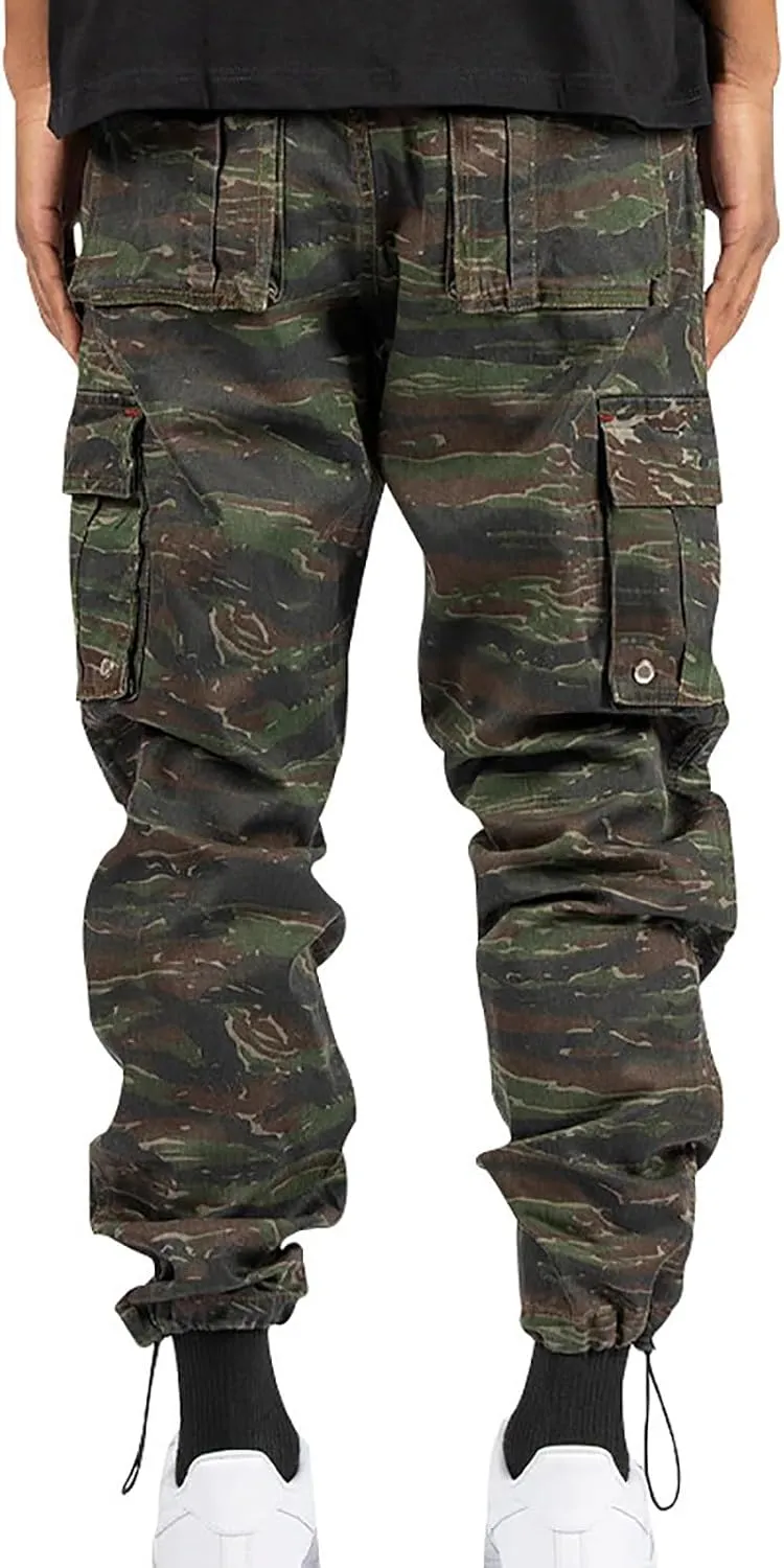 Hiking Pants Men Camo Mens Cargo Pants Casual Lightweight Joggers Work Pants Military Pants with Multi-Pocket
