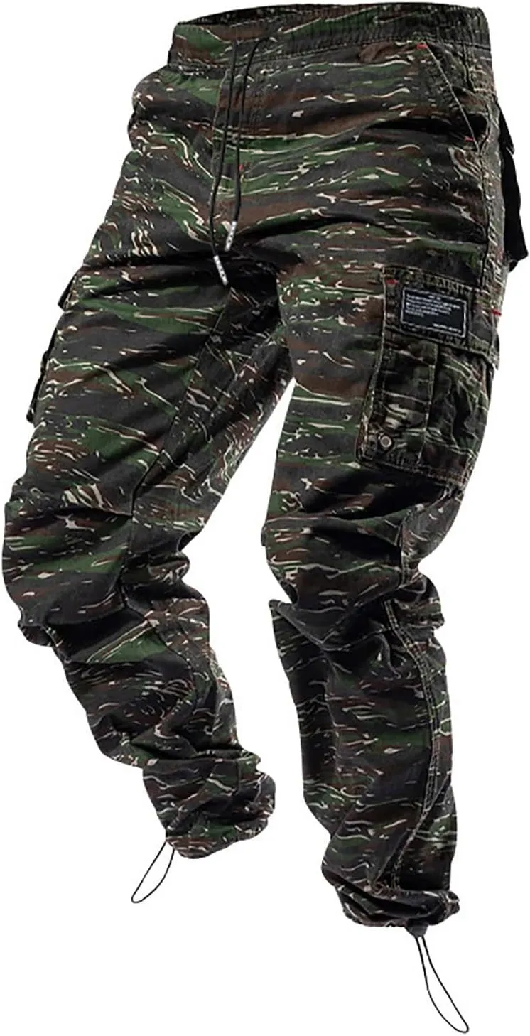 Hiking Pants Men Camo Mens Cargo Pants Casual Lightweight Joggers Work Pants Military Pants with Multi-Pocket