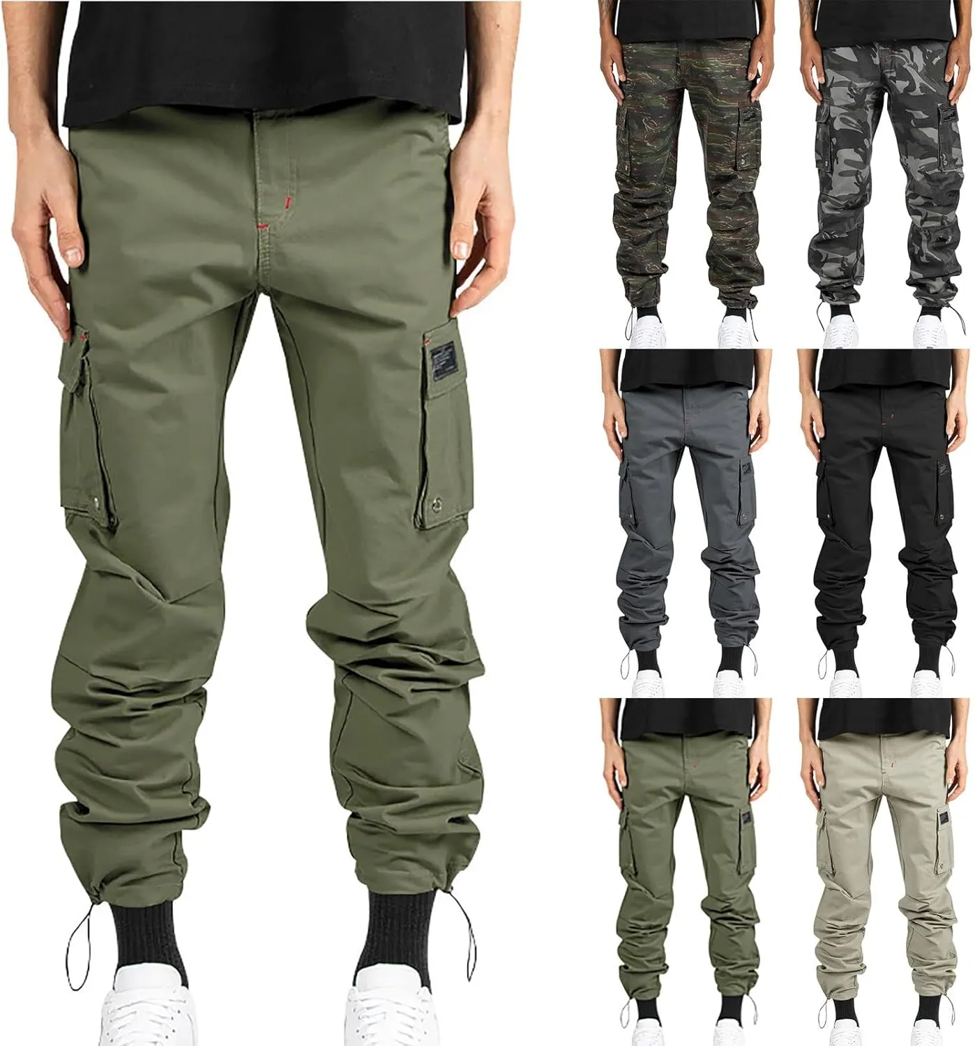 Hiking Pants Men Camo Mens Cargo Pants Casual Lightweight Joggers Work Pants Military Pants with Multi-Pocket