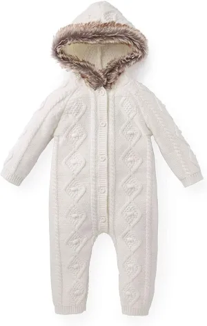Hope & Henry Long Sleeve Organic Cotton Sweater Romper with Hood