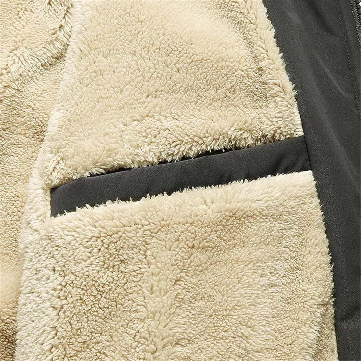 JEsilunmaMY Men's Warm Winter Thicken Sherpa Jacket Full Zip Stand Collar Fleece Lined Coat Casual Bomber Cotton Jacket
