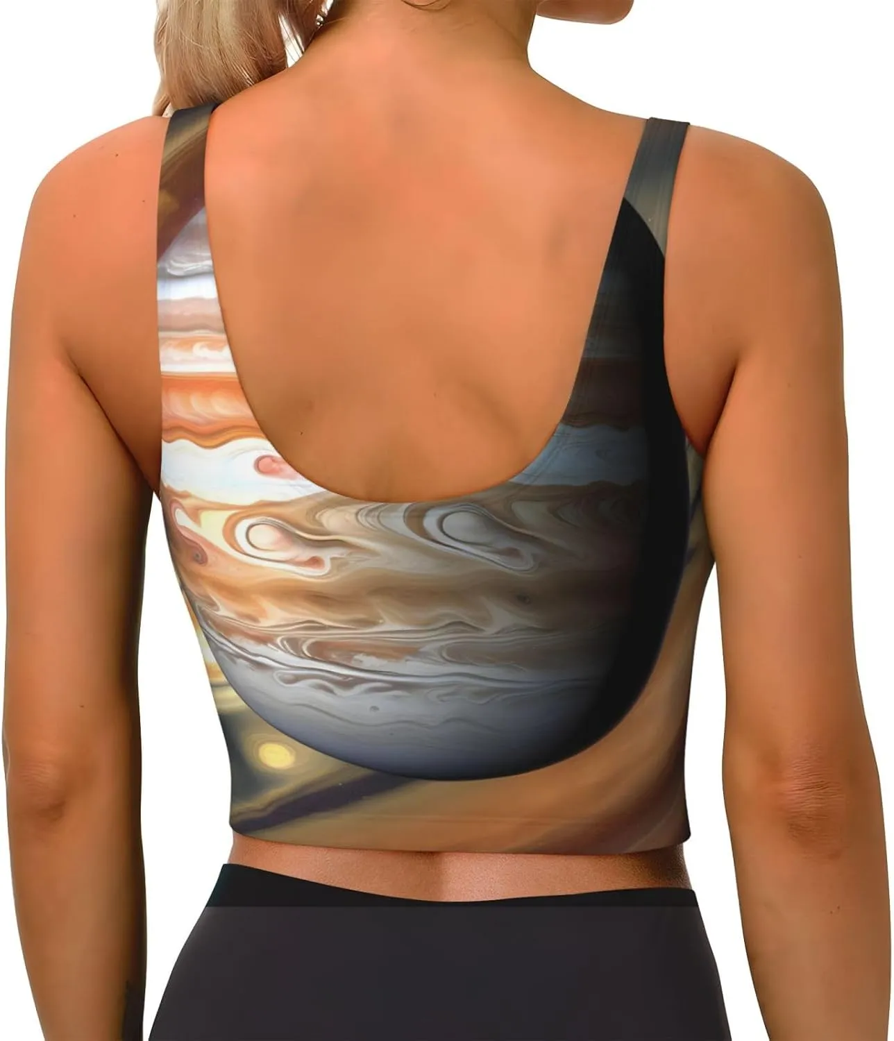 Jupiter Landscape Women's Sexy Sports Vest Sleeveless Athletic Gym T-Shirts Vest U-Shaped Back Quick Dry Top