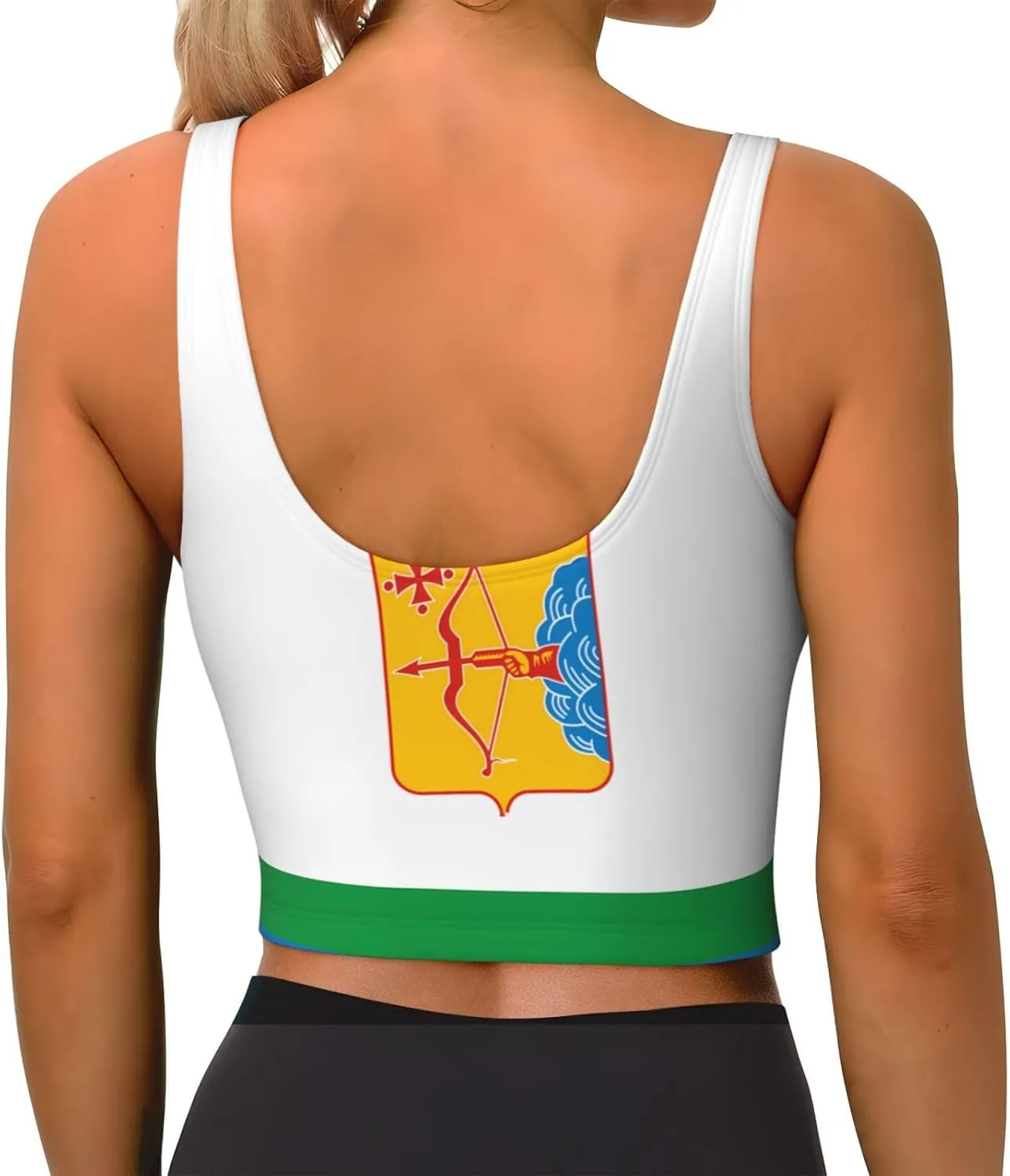 Kirov Flag Women's Sexy Sports Vest Sleeveless Athletic Gym T-Shirts Vest U-Shaped Back Quick Dry Top