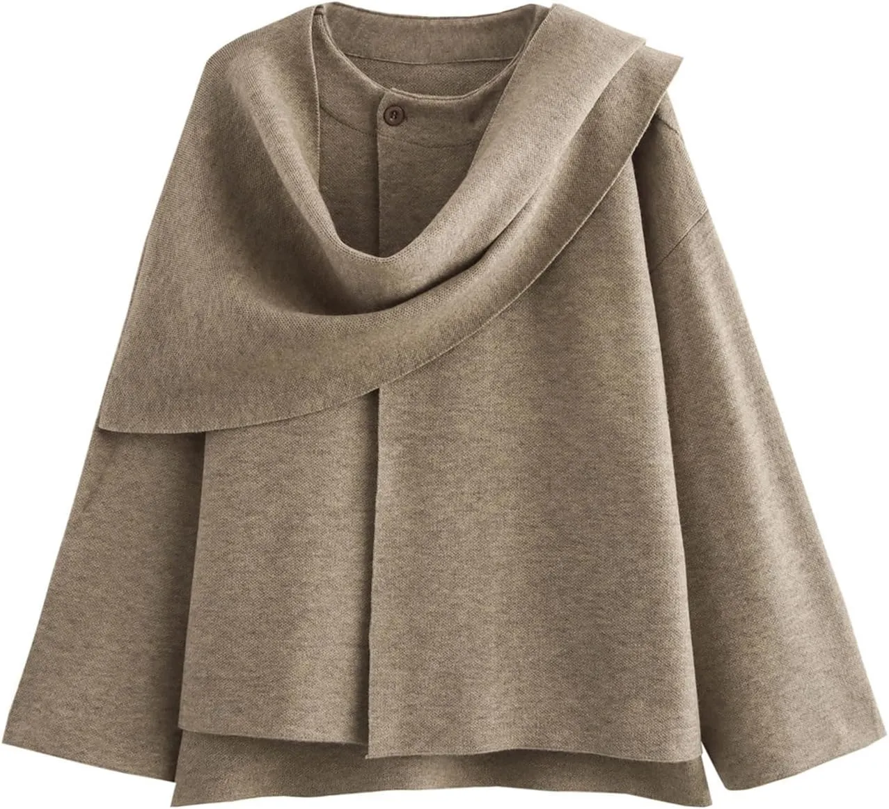 Kissonic Women's Oversized Scarf Jacket Shawl Wraps Knit Long Sleeve Button Winter Peacoat