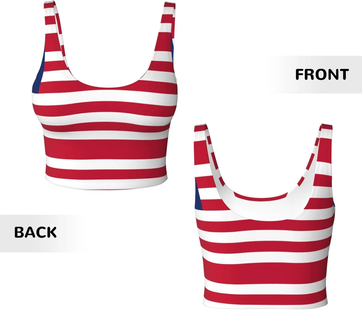 Liberian Flag Women's Sexy Sports Vest Sleeveless Athletic Gym T-Shirts Vest U-Shaped Back Quick Dry Top