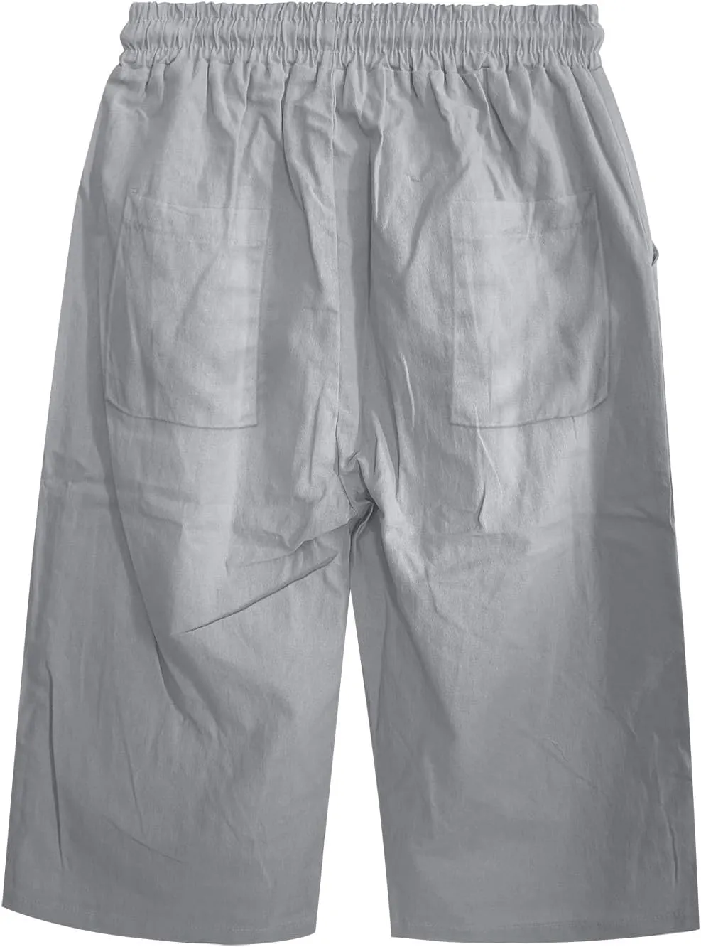 Linen Blend Pants for Women Cotton Linen Elastic Seven Pants Beach Casual Pants Linen Casual Summer Cropped Pants