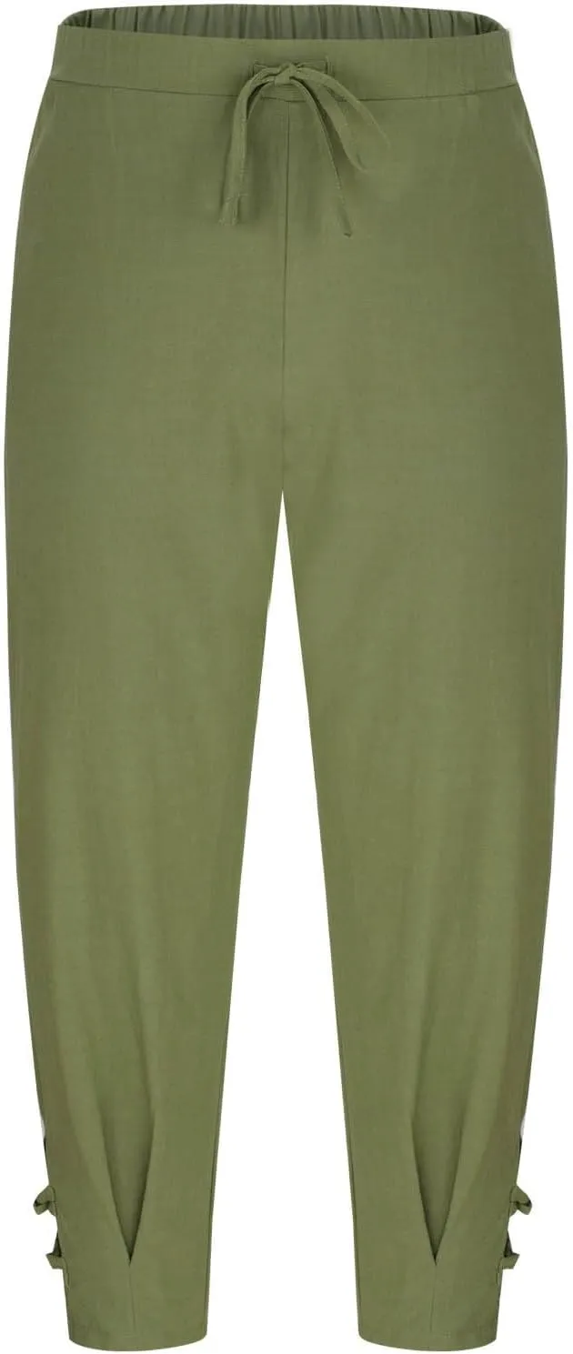 Linen Pants for Men Drawstring Elastic Waist Yoga Pants Summer Beach Loose Trousers Full Length Summerwear