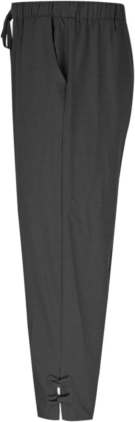 Linen Pants for Men Drawstring Elastic Waist Yoga Pants Summer Beach Loose Trousers Full Length Summerwear