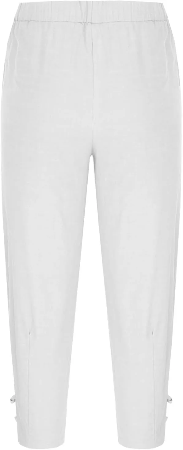 Linen Pants Men Beach Casual Loose Fit Elastic Drawstring Waist Summer Yoga Trousers Stretch with Pockets Fashion 2025