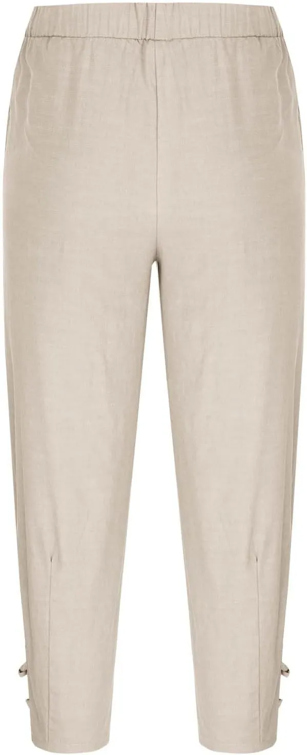 Linen Pants Men Beach Casual Loose Fit Elastic Drawstring Waist Summer Yoga Trousers Stretch with Pockets Fashion 2025