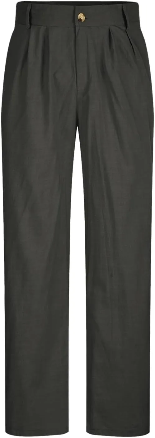 Linen Pants Men Big and Tall Straight Leg Pants Summer Breathable Pants Casual Trousers Lightweight Solid Color Pants