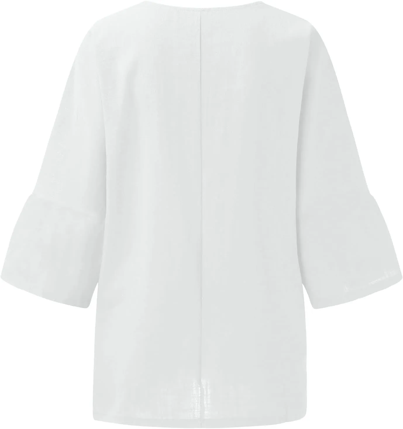 Linen Shirts for Women 3/4 Sleeve Loose Fit Summer Tops Plus Size Crew Neck Blouse Casual Cotton Linen T Shirts