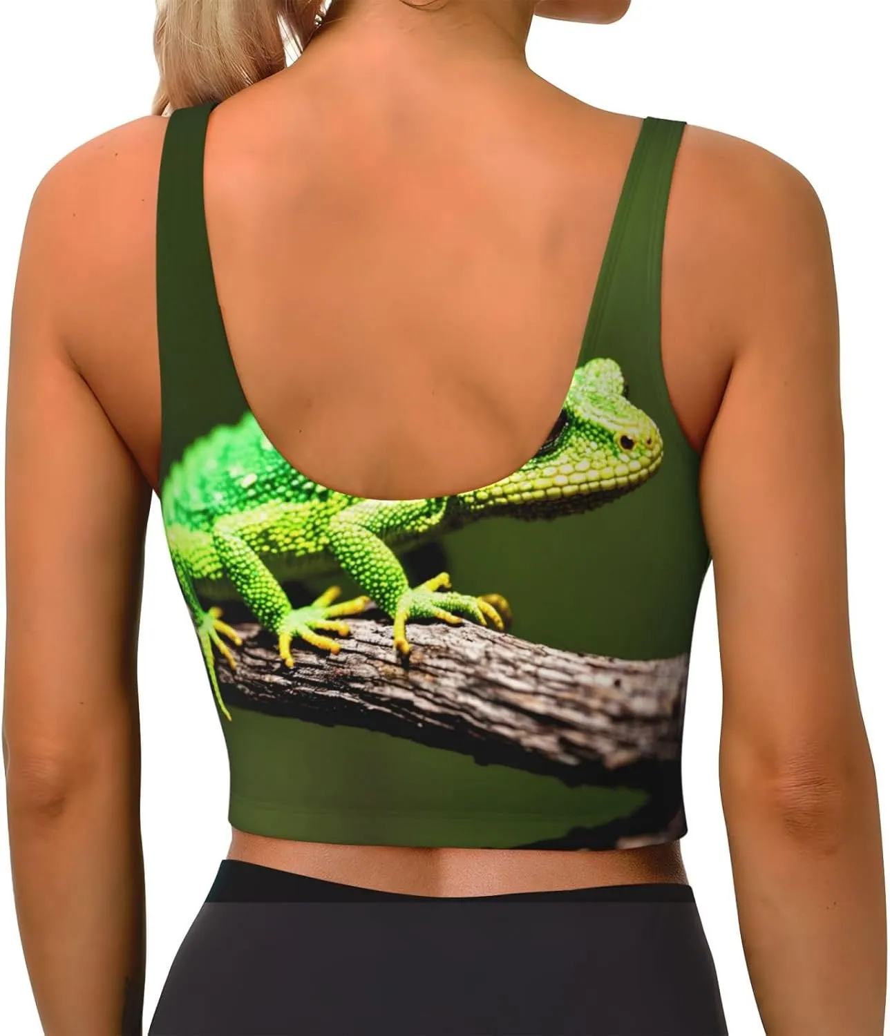 Little Green Lizard Women's Sexy Sports Vest Sleeveless Athletic Gym T-Shirts Vest U-Shaped Back Quick Dry Top